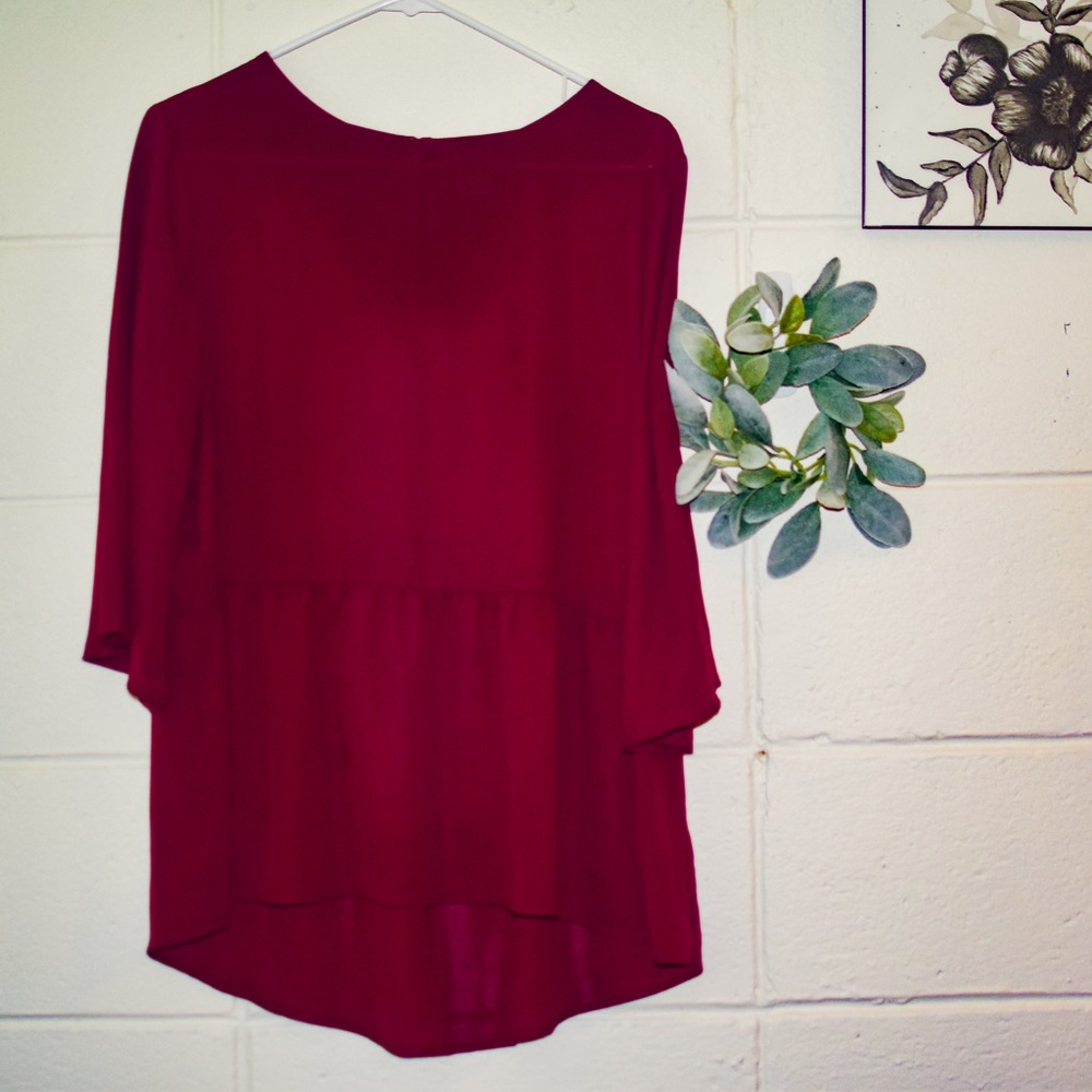 Red peplum blouse